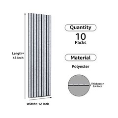 Art3dwallpanels 10 Pack Acoustic Panels, 48″ X 12″ X 0.43″ Soundproof Wall Pa…