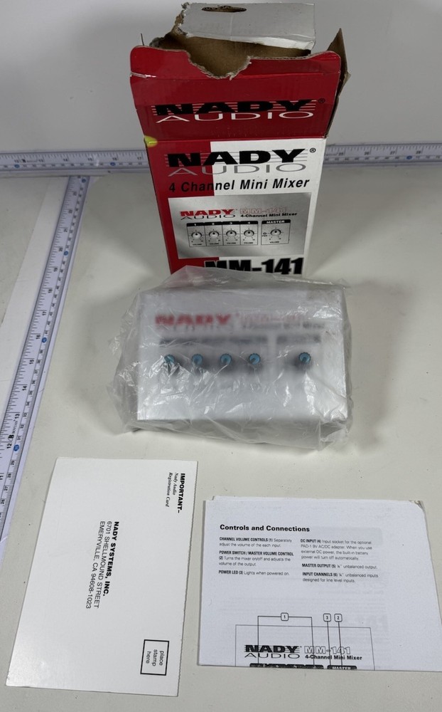 Nady Audio MM-141 4-Channel Mini Mixer WORKS READ