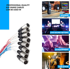 Sarlx-8X25 25-Feet 8-Channel XLR Snake Cable for Live, Recording, Studios, Gigs