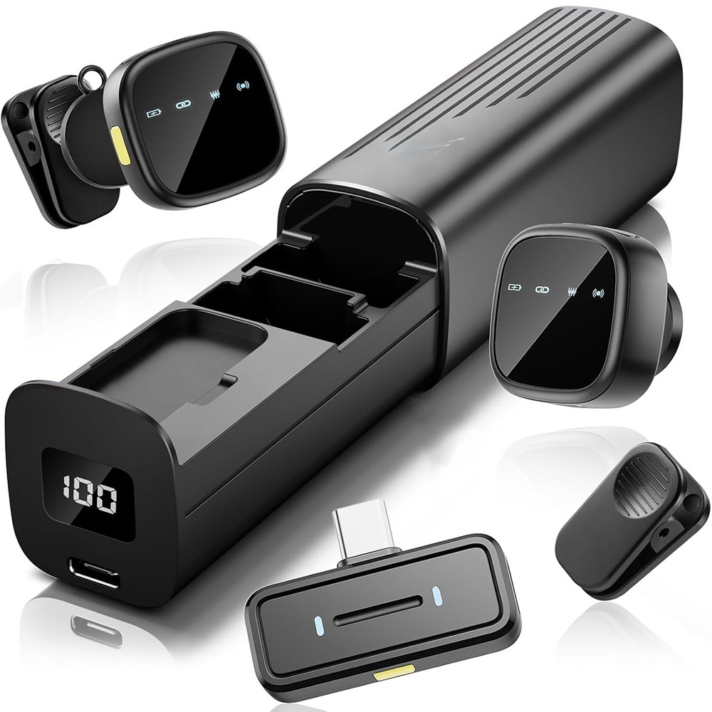 K26 AI Noise Reduction Wireless Lavalier Mic for iPhone 15/16/17 & Android