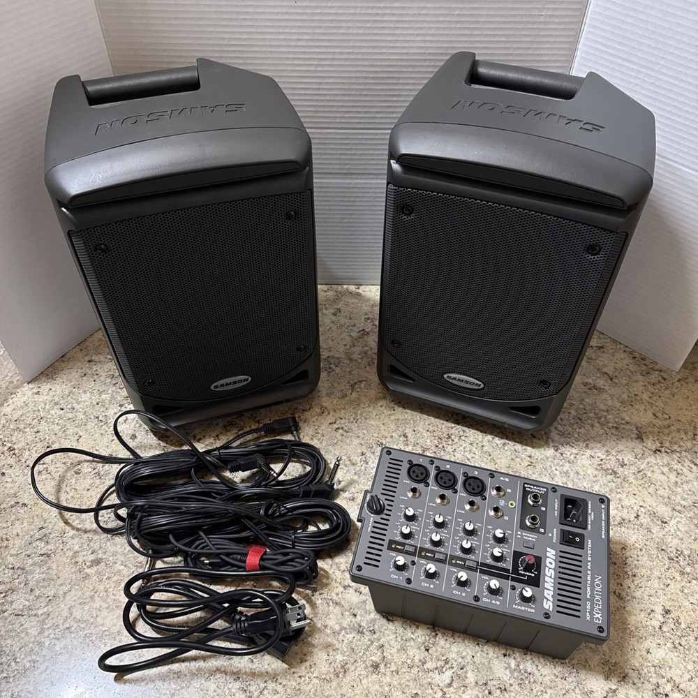 Samson Expedition XP150 Portable PA System with Mixer and Speakers, 150W