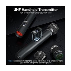 Phenyx Pro Wireless Microphone System, Dual Wireless Mics,w/ 2 Handhelds, Aut…