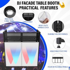 48″x 26″ White+Black DJ Foldable Facade Portable Event Booth Panels w/Carry Bag