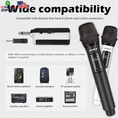 Wireless Microphones, Professional Dual Karaoke Microphone for Singing, Handheld