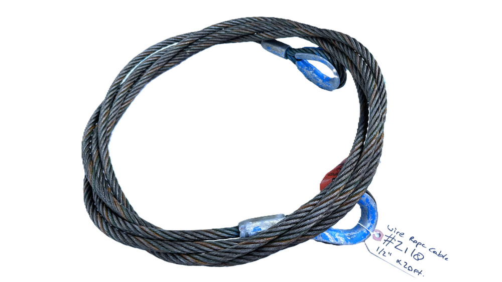 Unbranded 1/2″ x 20Ft Wire Rope Cable #2118 (Lot of 2)THS