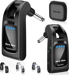 Wireless Guitar System 2.4GHz with 6 Channels 24Bit/48KHz Hi-Res Audio Rechar…