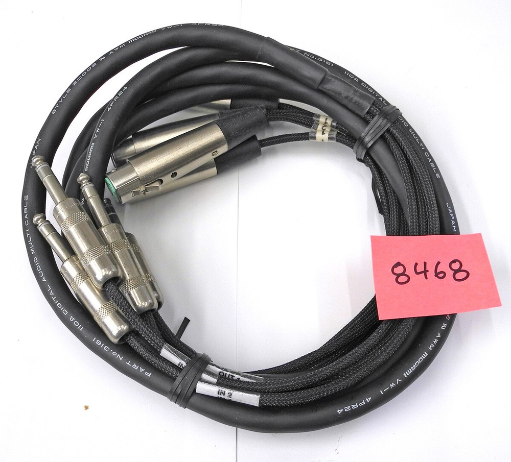 Quality 8 Foot 2 In/2 Out Balanced 1/4″ TRS To XLR Male/Female Mogami Snake. CG