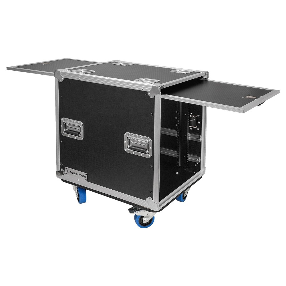 Sound Town 12U Rack Road Case with Slam Door and Adjustable Rack Depth (STPR-12)