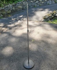 Vintage Atlas Sound Round Base Mic Stand Holder Chrome Telescoping 35″ To 60″