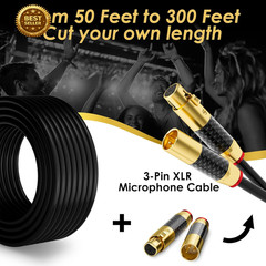 200Ft Bulk XLR Mic Cable 21AWG OFC Tinned Copper 2 Conductor Shielded Wire RollX
