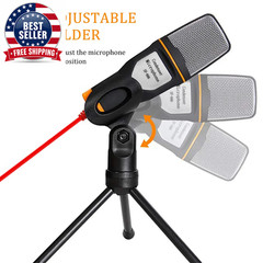 Professional Condenser Wired Microphone Mic for PC Karaoke Sound Room Gaming Aud