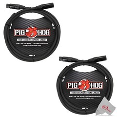 Pig Hog 8mm XLR Microphone Cable Male to Female 6 Ft Premium Mic Cable x2