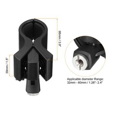 Mic Holder 32mm-60mm Plastic Interface with 1/4 Metal Adapter Black 2 Pcs