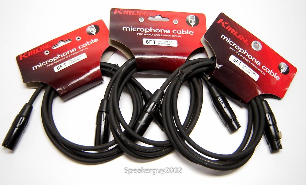 3-Pack Kirlin 6′ Microphone Cable / MPC-270-6 / CBL4