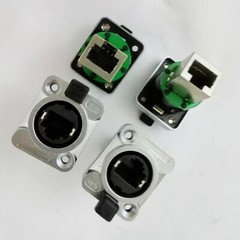 4PCS CAT5/6 RJ45 Feed-through Ethercon Chassis Panel Mount RJ45 Connector System