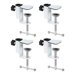 Universal Adjustable C-Clamp Mount Holder for Microphone, Lamp, 4 Pcs, White