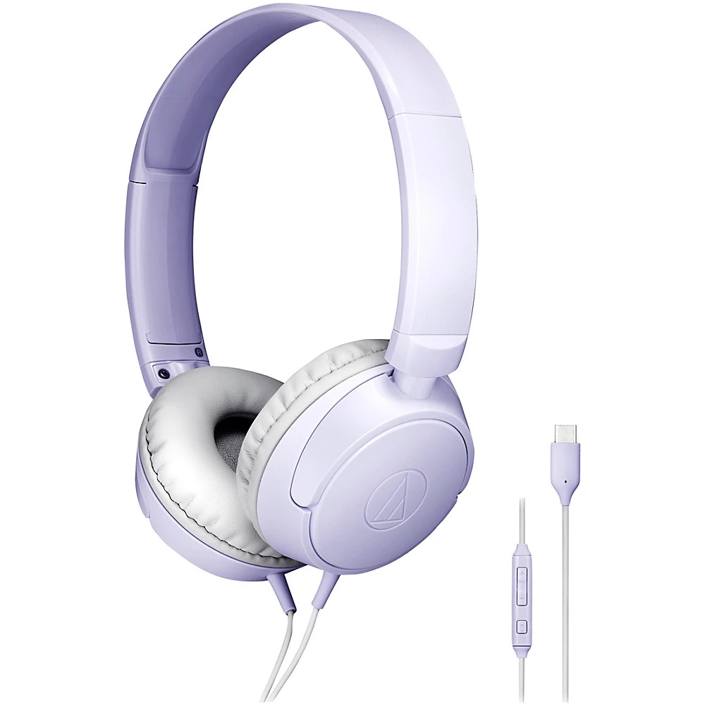 Audio-Technica ATH-S120C USB-C On-Ear Headphones Violet