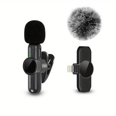Wireless Lavalier Microphone With Windproof Cover Audio Video Recording Mini Mic