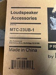 JBL MTC-23UB-1-WH U-Bracket for Control 23-1 Loudspeaker Black