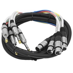 Seismic Audio 4 Channel 1/4″ TRS to XLR Snake Cable – 10 Feet Pro Audio Patch