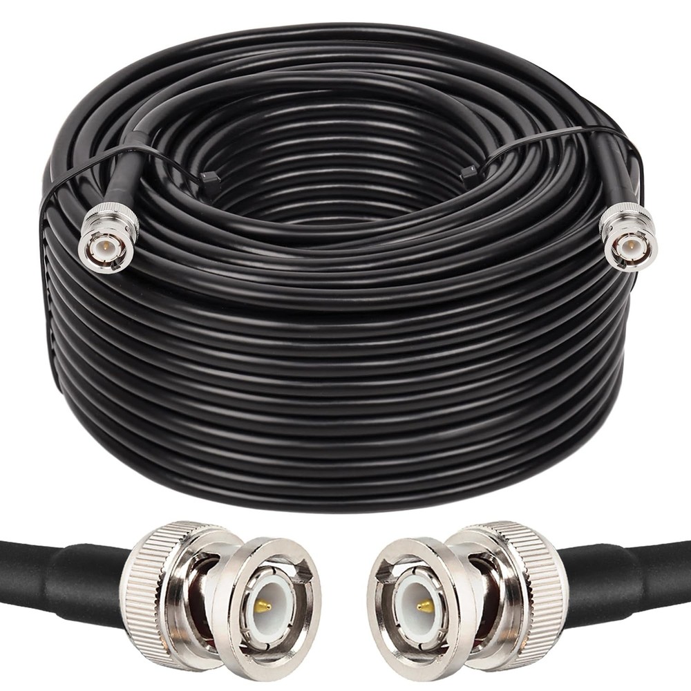 MOOKEERF RG8X BNC Male to Coaxial Cable 200FT 50 ohm 200FT, Black