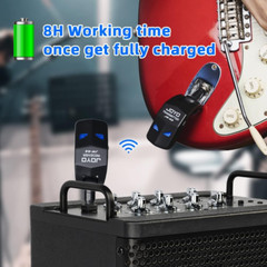 2.4Ghz Wireless Guitar System 4 Channels Rechargeable Audio Wireless Transmitter