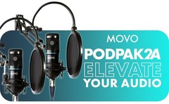 Movo PodPak2A 2-Pack Universal Cardioid Condenser Microphone Kit w Boom Arms