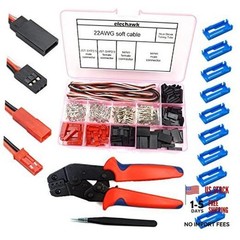 55 Sets Servo Plug Male Female Connector Crimp Pin Cable Kit with Crimping