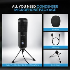 MS1814 6-in-1 PRO Vocal Cardioid Condenser Microphone Plug & Play Studio Reco…