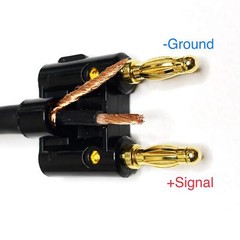 CNCESS CESS-081 Dual Banana Plugs to 1/4 TS Jack Speaker Cable Adapter 2 Pack