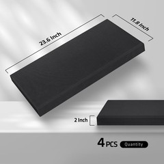 4 PCS Acoustic Panels with Hanging Bracket, 2” Thick Fiberglass Sound Proof P…