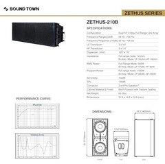 Sound Town ZETHUS Four Dual 10″ Line Array Speaker System(ZETHUS-210B-2PAIRS)