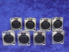 LOT OF 8 NEW NEUTRIK NC3FD-L-1 FEMALE 3-PIN XLR CHASSIS MOUNT CONNECTOR
