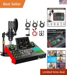 Podcast Microphone Bundle with Live Sound Board Audio Mixer, Podcast Equipmen…