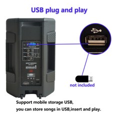 2 STARAUDIO PA Audio Speaker SD Card Powered Karaoke Bluetooth DJ Party Speakers