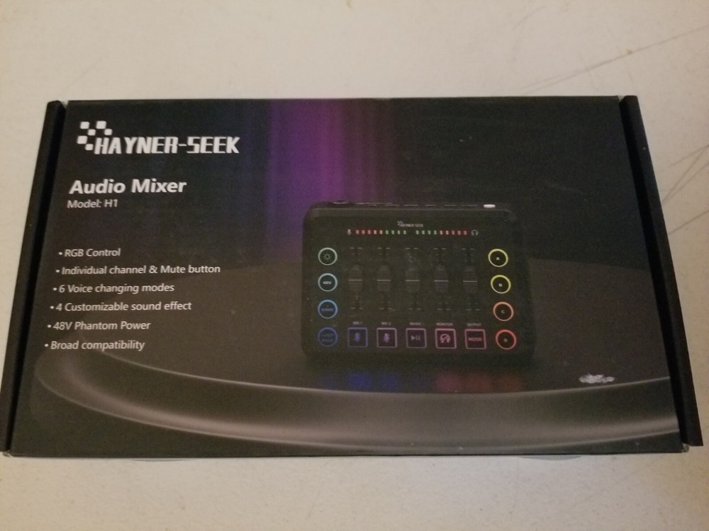 Hayner Seek H1 Black Podcast Equipment DJ Audio Mixer For Live Streaming