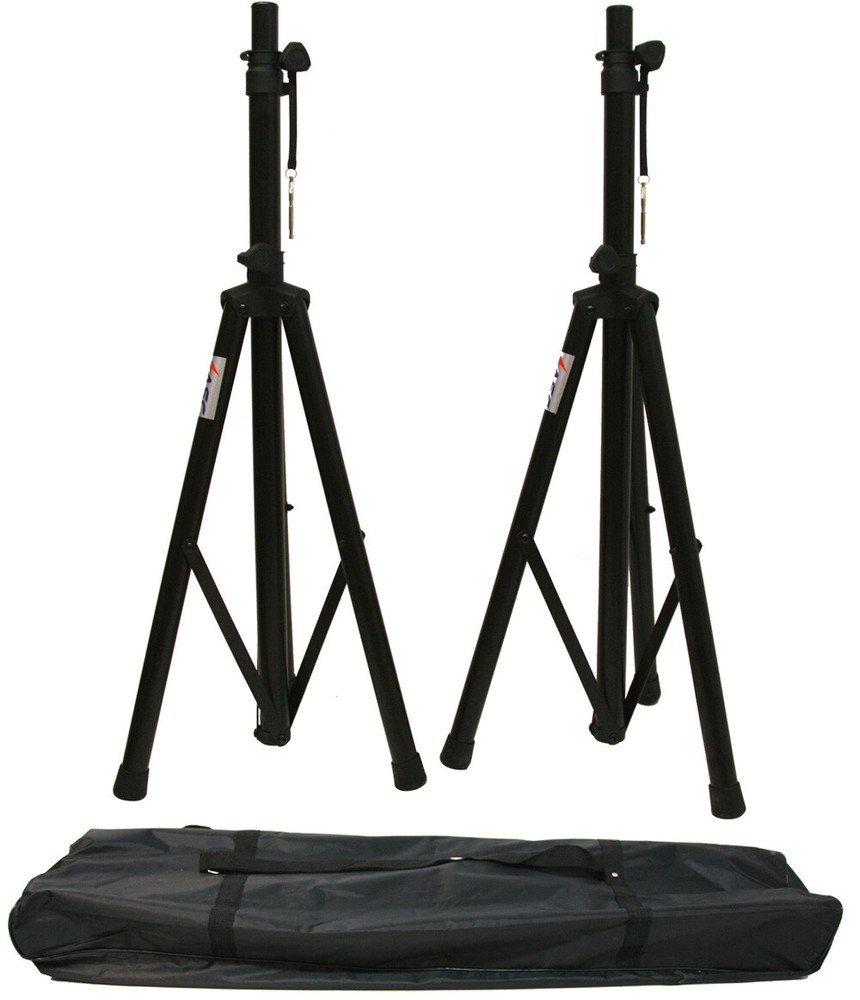 DJ Pa Speaker Universal Adjustable Height Tripod Stands & Nylon Carry Bag
