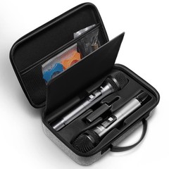 Portable Hard Shell Case for Two Wireless Microphones – EVA Storage Solution