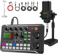 F998 Podcast Equipment Bundle, Audio Interface & BM888 Recording Studio