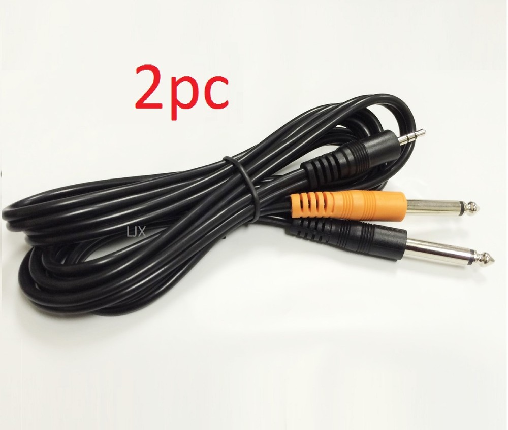 2 Pack – Stereo Breakout, 3.5 mm TRS to Dual 1/4 in TS, 6 feet Cable
