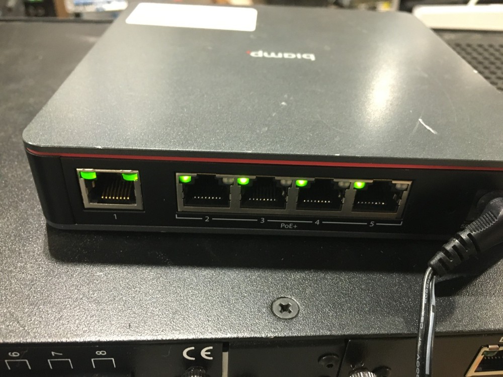 BIAMP Tesira CONNECT TC-5D 5-port AVB-capable PoE+ Network Device