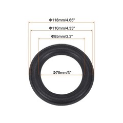 MECCANIXITY 2 Pcs 4.5 Inch Foam Speaker Edge Surround Rings 75x118mm, Black