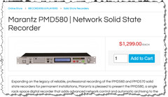 Marantz PMD580 Balanced XLR AES Digital Networked Solid State Recorder Rackmount