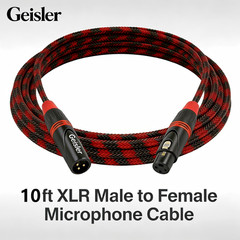 Premium XLR 3 Pin Male to Female Microphone Cable Balanced Pro Grade Nylon 10FT