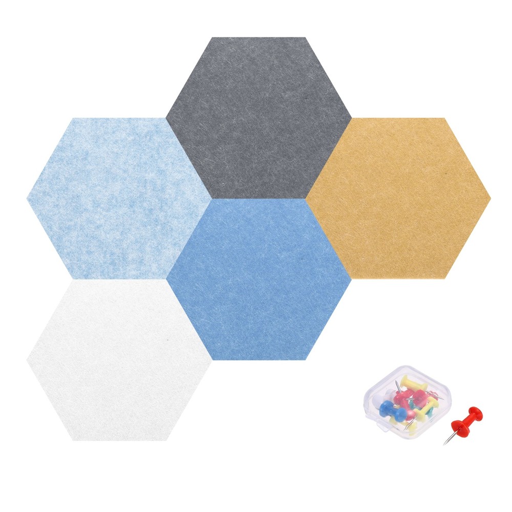 Acoustic Panels with 10 Push Pins (Light Blue,Yellow,Sky Blue,Gray,White)