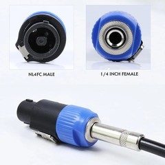 2PCS Speakon to 1/4″ Inch Connector Plug Pro Speak-On Male to 1/4 Female Adapter