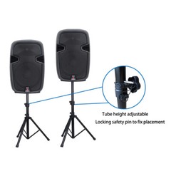 Dual 12″ 2000W Powered PA Speakers Adjust Height Stands 2CH Handheld Microphone