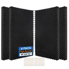 4 Pack-48X24X2 Inches Acoustic Panels, Egg Crate Foam soundproof wall panels,…