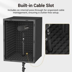 Tonor Personal Vocal Booth Microphone Isolation Shield For Studio Framed