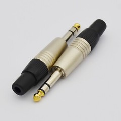 6.35 mm (1/4 in) Jack Male 1/4 inch stereo Plug Nickel Contacts Shell